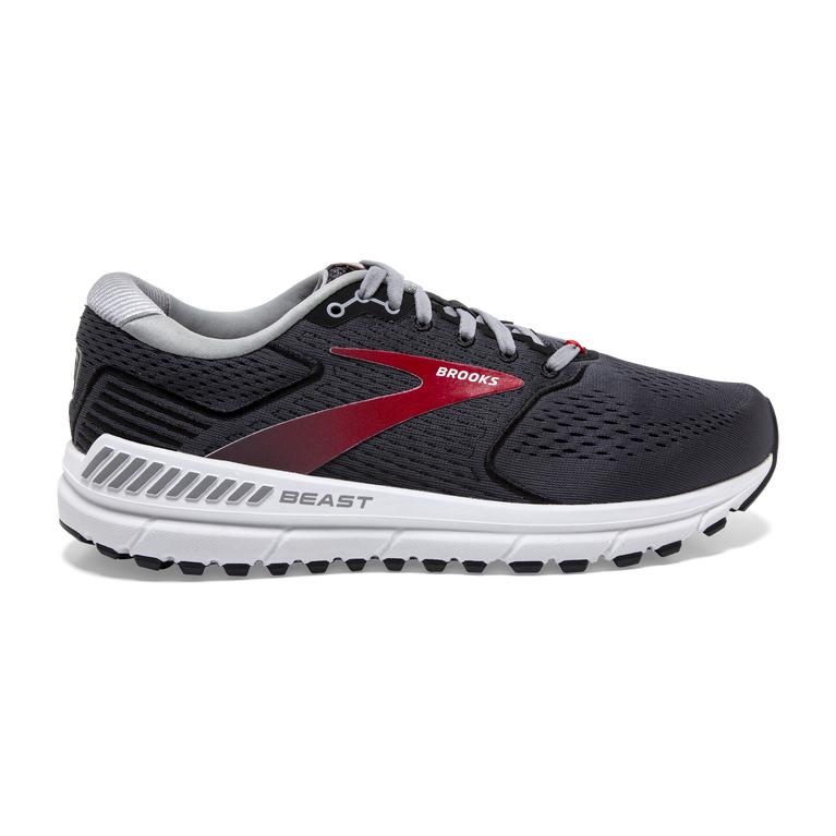 Brooks Men's Beast '20 Road Running Shoes - Blackened Pearl/Black/Red (VRTW72961)